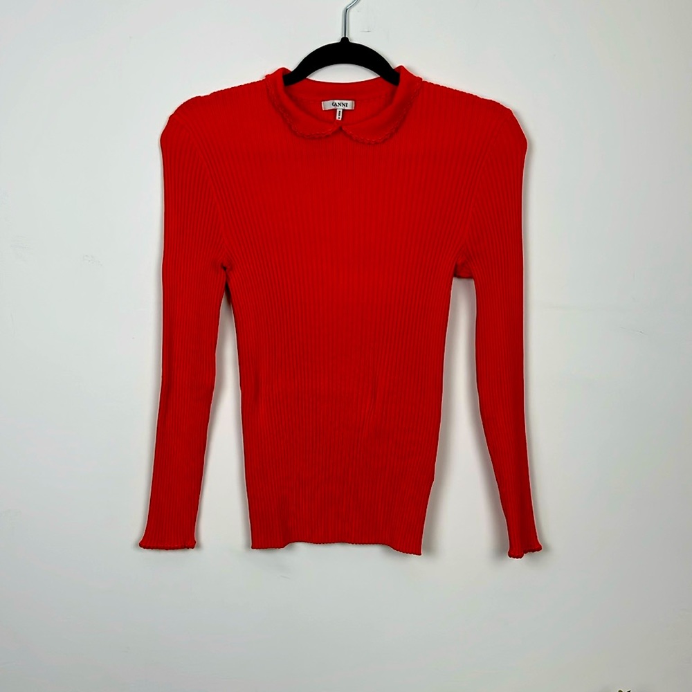 Ganni Ribbed Knit Top